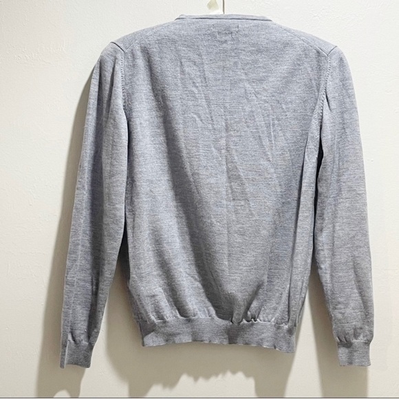 ROY ROBSON Men’s Gray V-Neck Merino Wool SHAPE FIT Pull Over Sweater Size Large - Picture 2 of 8
